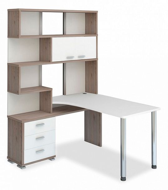 Стол компьютерный Домино нельсон СР-420/130 Белый/Нельсон левый - Вид 1