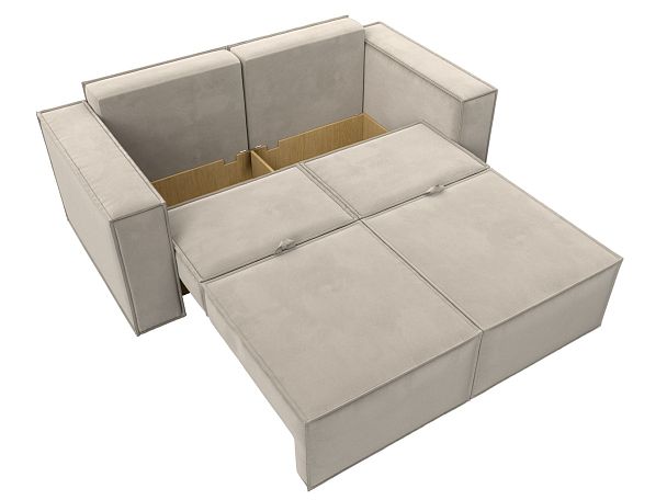 Диван прямой Куба мини Микровельвет бежевый - Вид 7