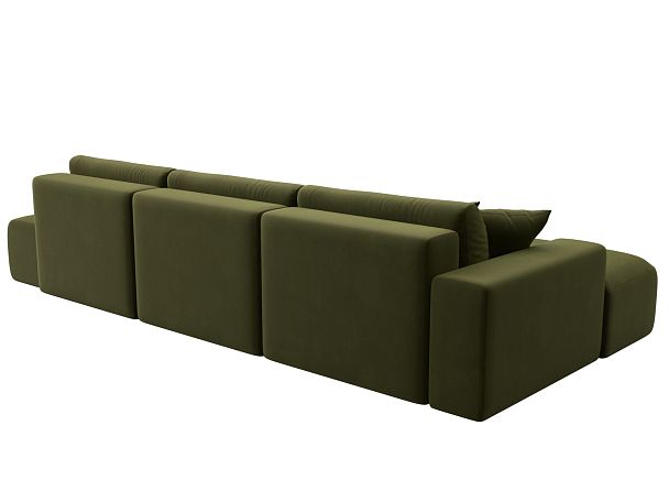 Диван угловой Лига-036 Модерн Лонг левый угол Микровельвет зеленый - Вид 6