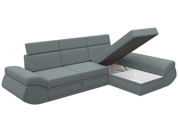 Диван угловой Лига-032 правый угол Рогожка серый - Вид 8