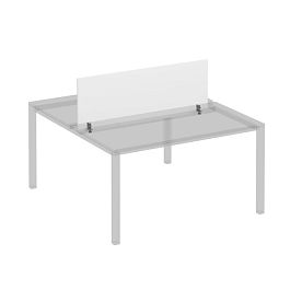 Экран для рабочей станции 140 на сером металлокаркасе КФ Комфорт КФ К.С 847 БП белый премиум - Фото предпросмотра