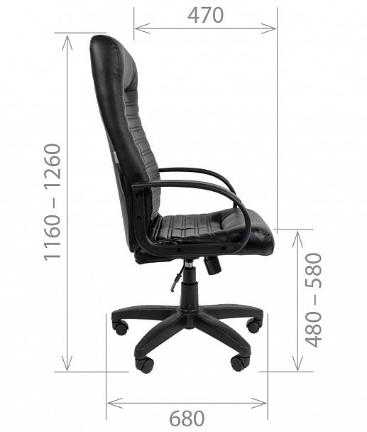 Кресло CHAIRMAN 480LT, экокожа, черный - Вид 5