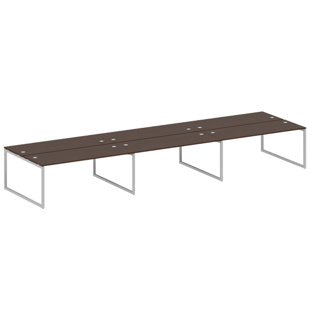 Metal System Quattro Р. ст. на 6 раб. места на О-образном м/к 40БО.СМ-6.5 Венге/Серый металл 5400*1475*750 - Вид 1