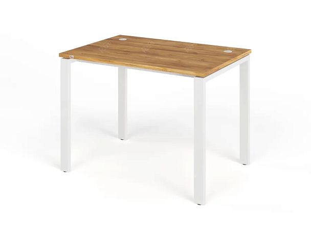 TANDEM RTD058-MK-100-ME Стол прямой на металлокаркасе ун-й 1000х700х750 Таксония медовая/Белый - Вид 1