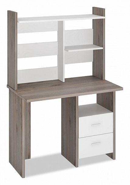 Стол компьютерный Домино Лайт СКЛ-Прям100+НКЛ-100 Белый/Нельсон - Вид 1