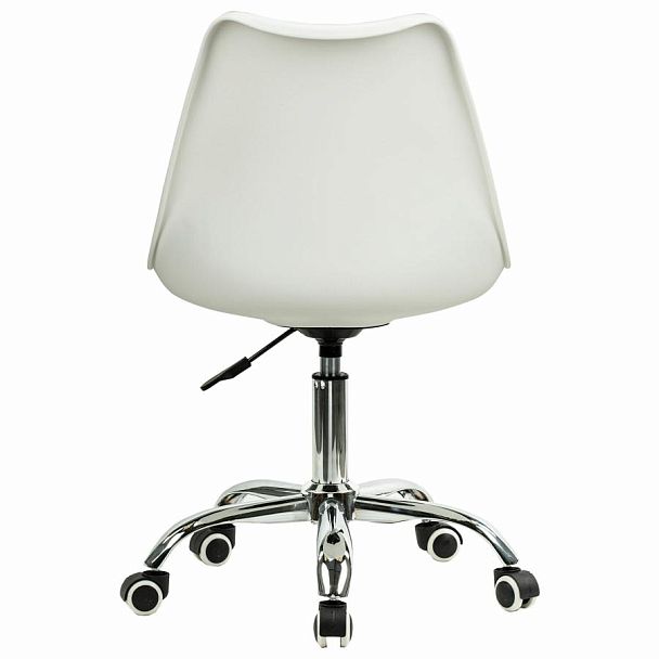 Кресло стул BRABIX "Eames MG-310 CH", хром, пластик белый, экокожа белая, 532923 - Вид 5