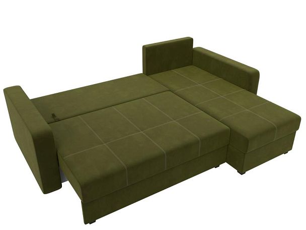 Диван угловой Ливерпуль Лайт правый угол Микровельвет зеленый - Вид 8