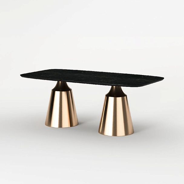 Стол овальный Lucas 200, керамика матовая, черная - Вид 2