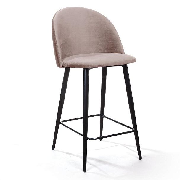 Стул полубарный Thomas, бархат пепельно-бежевый 25 - Вид 1