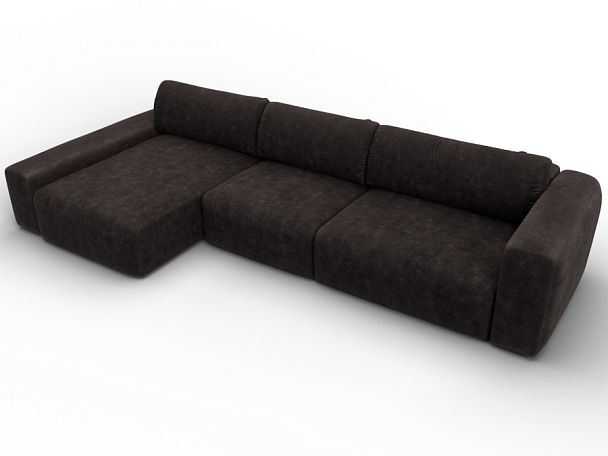 Диван угловой Лига-066 НПБ Лонг угол левый Велюр коричневый - Вид 6