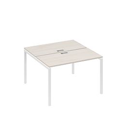 Рабочая станция с опорами DUE (2х120) A4 А4 Б2 170 БП дуб / металлокаркас белый - Фото предпросмотра