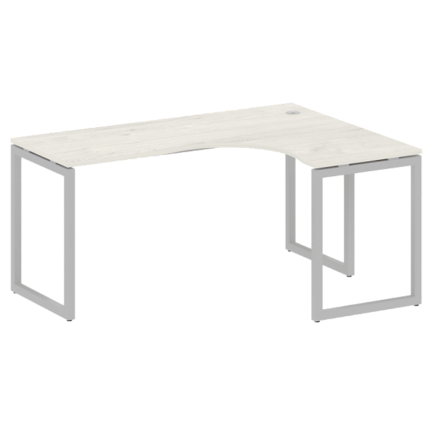 Metal System Quattro Стол криволинейный правый на О-образном м/к 40БО.СА-4 (R) Дуб наварра/Серый металл 1600*1200*750 - Вид 1