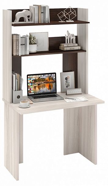 Стол компьютерный Домино Lite СКЛ-Прям100(без тумбы)+НКЛХ-100 Карамель/Шамони - Вид 2