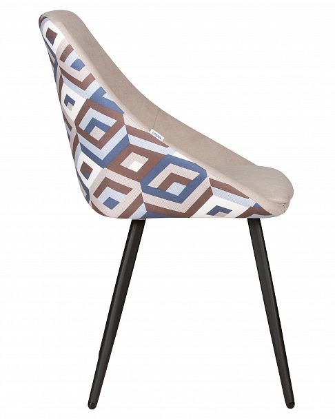 Стул обеденный DOBRIN MARKUS (ЭМАЛЬ ЧЕРНЫЙ МУАР ткань Candy Silver+Escada Ocean) - Вид 3