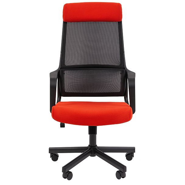 Кресло CHAIRMAN 590, ткань/сетка, черный/красный - Вид 3