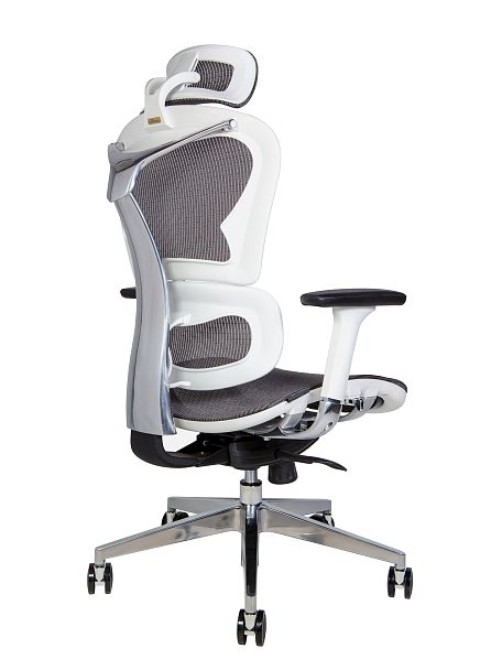 Кресло офисное / Hero white / белый пластик / серая сетка - Вид 4