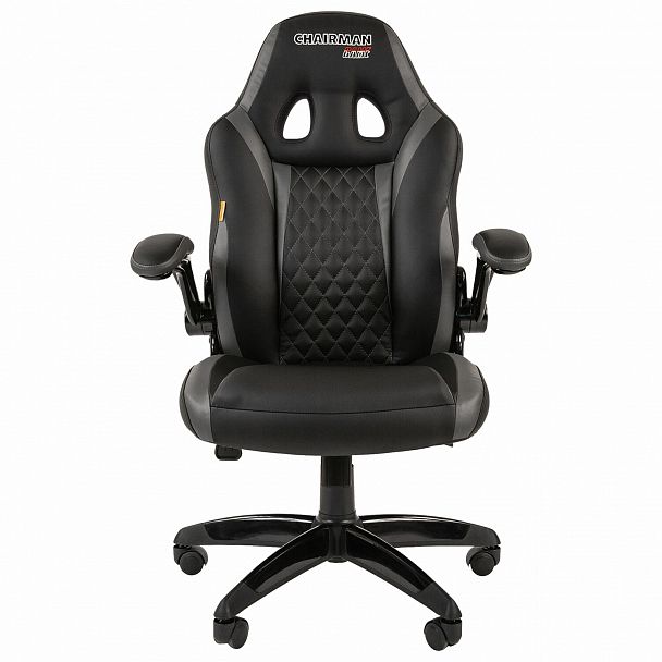 Кресло компьютерное СН GAME 15, экокожа, черное/серое, 7022780 - Вид 4