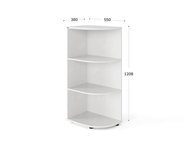 UNITY РШ-09Г БЕЛЫЙ Стеллаж открытый Угловой 380х550х1208 - Вид 1