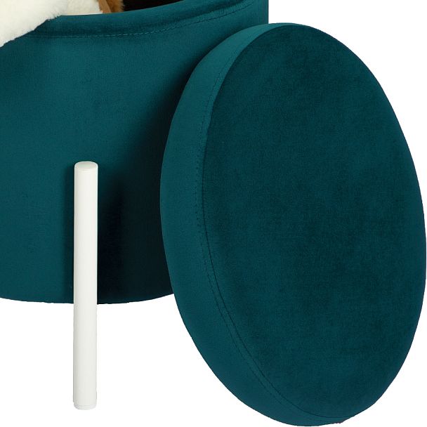 Пуф Кен с местом для хранения Изумрудный велюр Confetti izumrud/белый - Вид 5