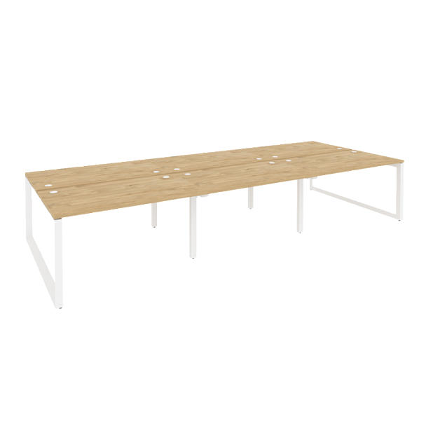 Onix Рабочая станция на О-образном м/к O.MO-D.RS-6.3.8 Тиквуд светлый/Белый металл 4140*1635*750 - Вид 1
