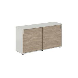 Шкаф купе 1438х400х750 низкий, с замком / корпус цвет: серый бархат, фасады: дуб темный Сигма / Sigma - Фото предпросмотра