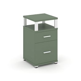 Concept Тумба приставная 1 ящ.+1 распаш. фасад с надставкой CN.TUP-006 W Кобо/Металл Белый 420*420*750 - Фото предпросмотра