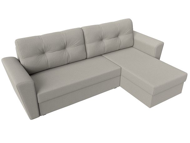 Диван угловой Амстердам Лайт правый угол Рогожка бежевый - Вид 6