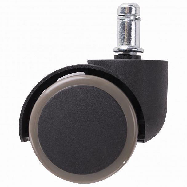 Колеса (ролики) для кресла, комплект 5 шт., прорезиненные, шток d - 11 мм, цвет черный - Вид 3