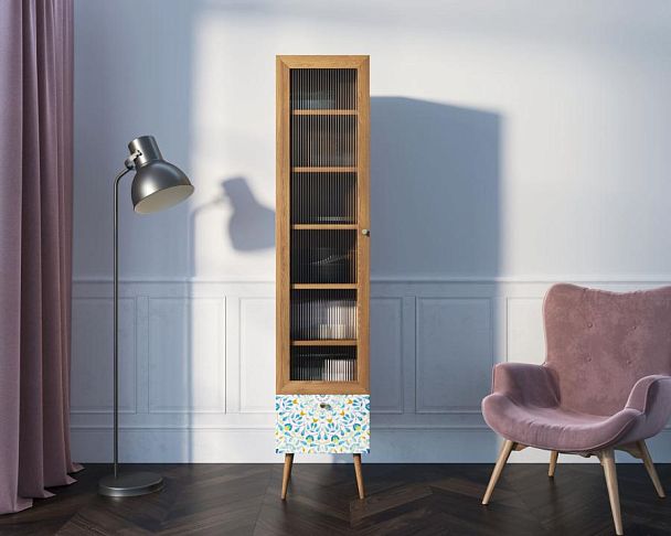 Буфет Berber одностворчатый с ящиком принт 46 арт BB48/Print_46 - Вид 5