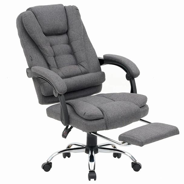 Кресло офисное CROMEX "Chill MS-005", с функцией вибромассажа, подножка, ткань, серое, 532959 - Вид 9