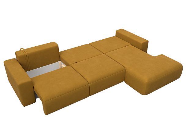 Диван угловой Лига-036 НПБ Классик Лонг правый угол Велюр желтый - Вид 9