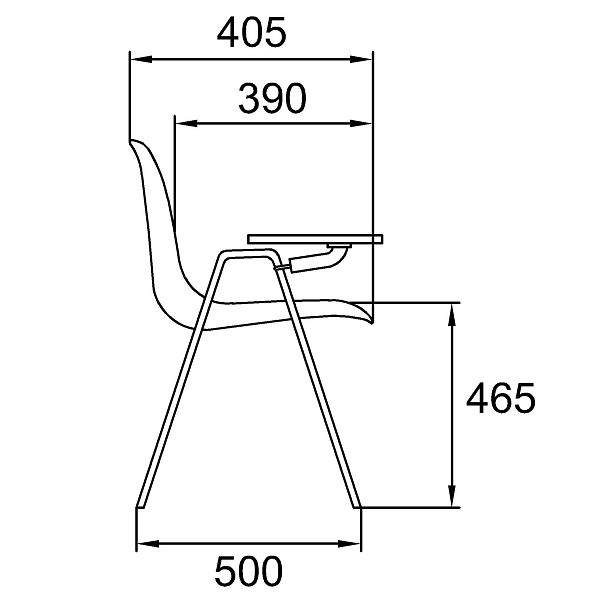 Стул Venezia (4 ножки с подлокотниками + столик TLT), каркас хром, синий, РП+ИК - Вид 5