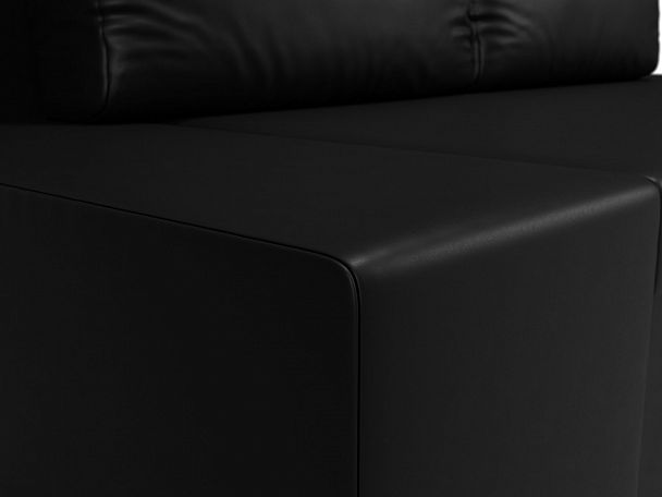 Диван прямой Сан Марко (полностью экокожа черная) - Вид 4