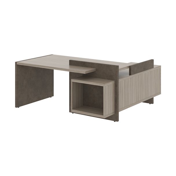 Стол СФ-531221 Дрифтвуд /Бетон чикаго темно-серый 1800х1798х840 WOOD&STONE - Вид 1