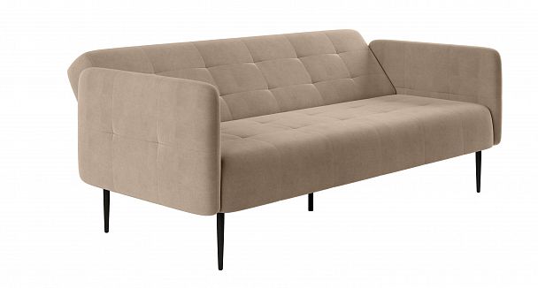 Monaco диван-кровать прямой с подлокотниками, трехместный, бархат бежевый 5 - Вид 3