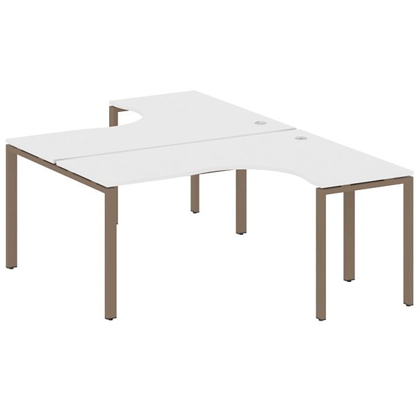 Metal System Р. ст. криволинейная на П-образном м/к БП.РАС-СА-2.4 Белый/Мокко металл 1600*2435*750 - Вид 1