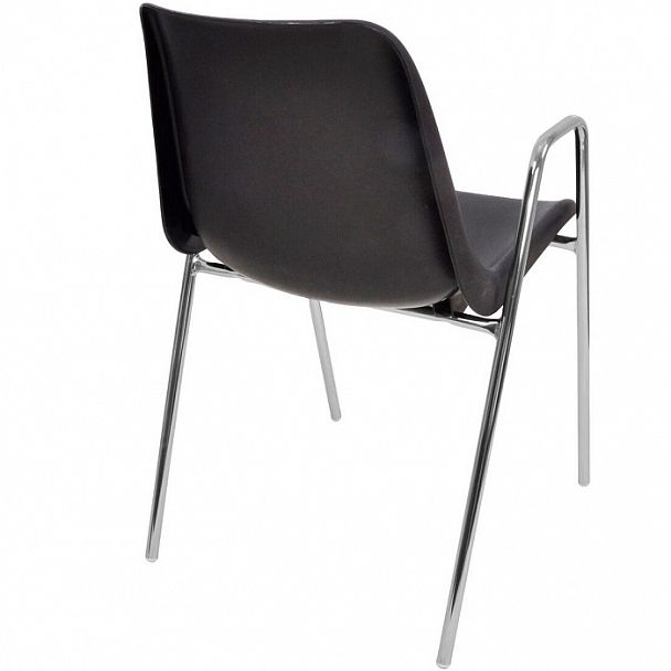 Стул Vicenza (4 высокие ножки c подлокотниками), каркас Хром, черный, стопируемый - Вид 2