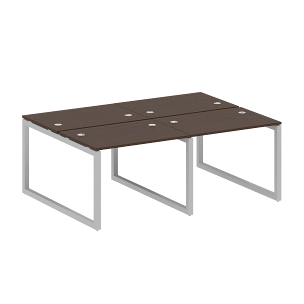 Metal System Quattro Р. ст. на 4 раб. места на О-образном м/к 50БО.СМ-4.1 Венге/Серый металл 2000*1475*750 - Вид 1