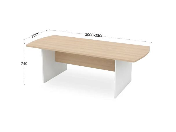 БЕРЛИН / BERLIN Конференц-стол симметричный 2000х1000х740 Акация/Белый - Вид 2