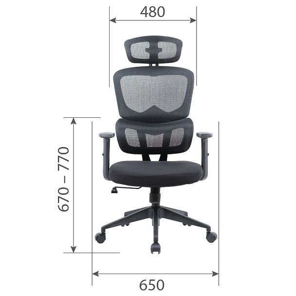 Офисное кресло CHAIRMAN CH560, ткань/сетка, черный - Вид 5