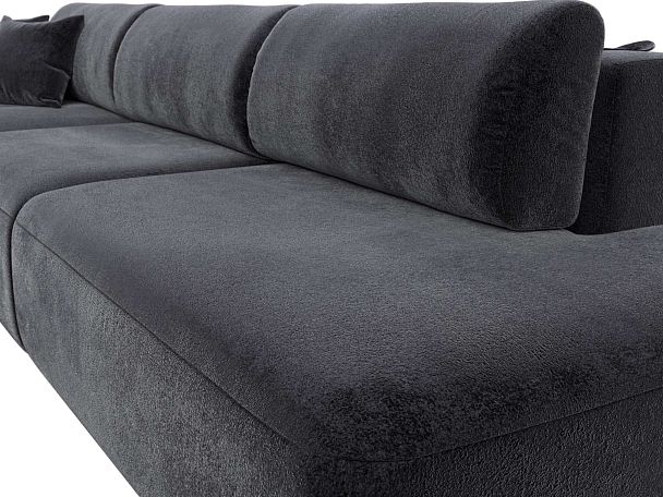Диван угловой Лига-036 НПБ Модерн Лонг левый угол Велюр серый - Вид 4