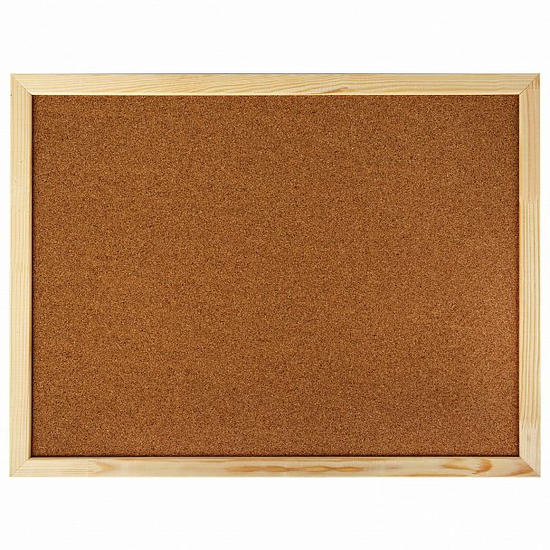 Доска пробковая для объявлений 45х60 см, деревянная рамка, ГАРАНТИЯ 10 лет, РОССИЯ, BRAUBERG, 236859 - Вид 3