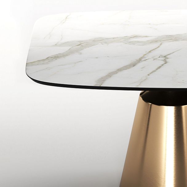 Стол овальный Lucas 230, керамика матовая, белая - Вид 4