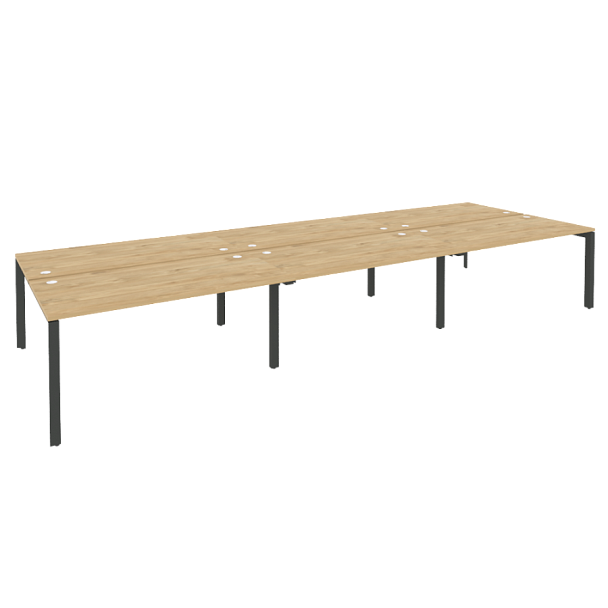 Onix Рабочая станция на П-образном м/к O.MP-D.RS-6.4.8 Тиквуд светлый/Антрацит металл 4740*1635*750 - Вид 1