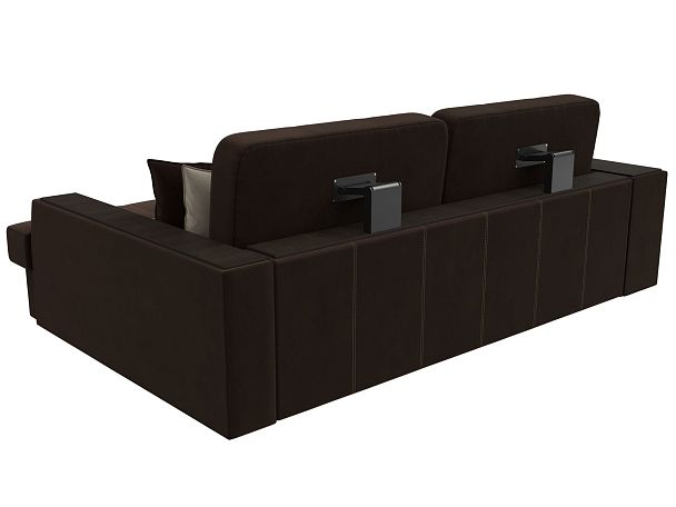 Угловой диван Брюссель правый (полностью микровельвет коричневый) - Вид 6