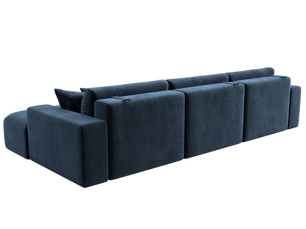 Диван угловой Лига-036 НПБ Классик Лонг правый угол Велюр синий - Вид 6