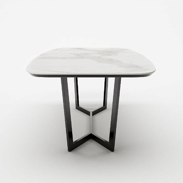 Стол овальный BENZ 180, керамика матовая, белая - Вид 3