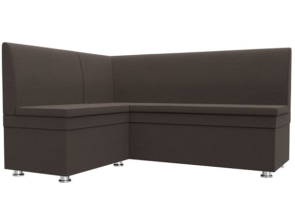 Диван кухонный угловой Уют левый угол Рогожка коричневый - Вид 1