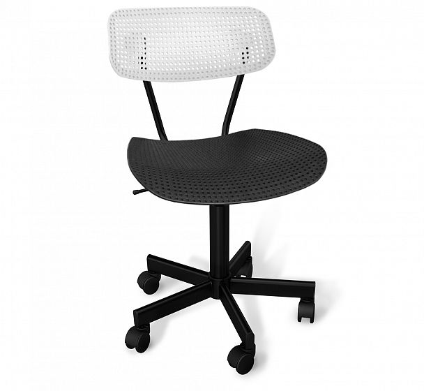 Стул подъемно-поворотный Sheffilton SHT-S85/S121М белый/черный/черный муар - Вид 1