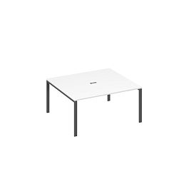 Стол 160 на каркасе UNO для переговоров A4 А4 Б1 136 БП белый премиум / металлокаркас антрацит - Фото предпросмотра